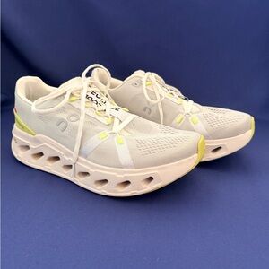 On Cloud Running White and Yellow Athletic Shoes